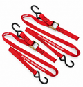 FIR 25MM 1" MOTORCYCLE TIE DOWN STRAPS RED 500KG - PAIR