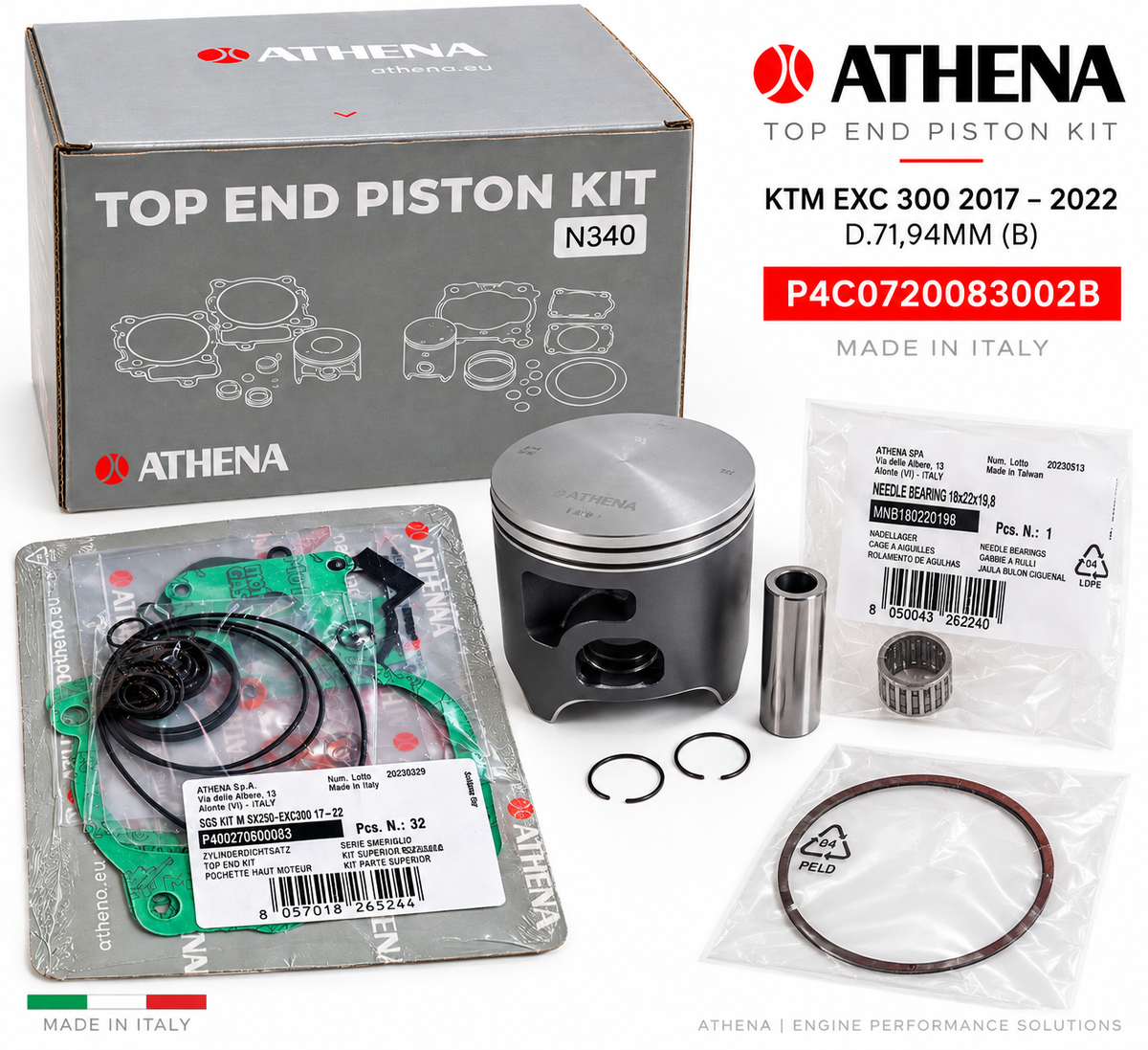 Athena KTM GasGas Husqvarna 300 2T Piston Kit 71.94mm Set B