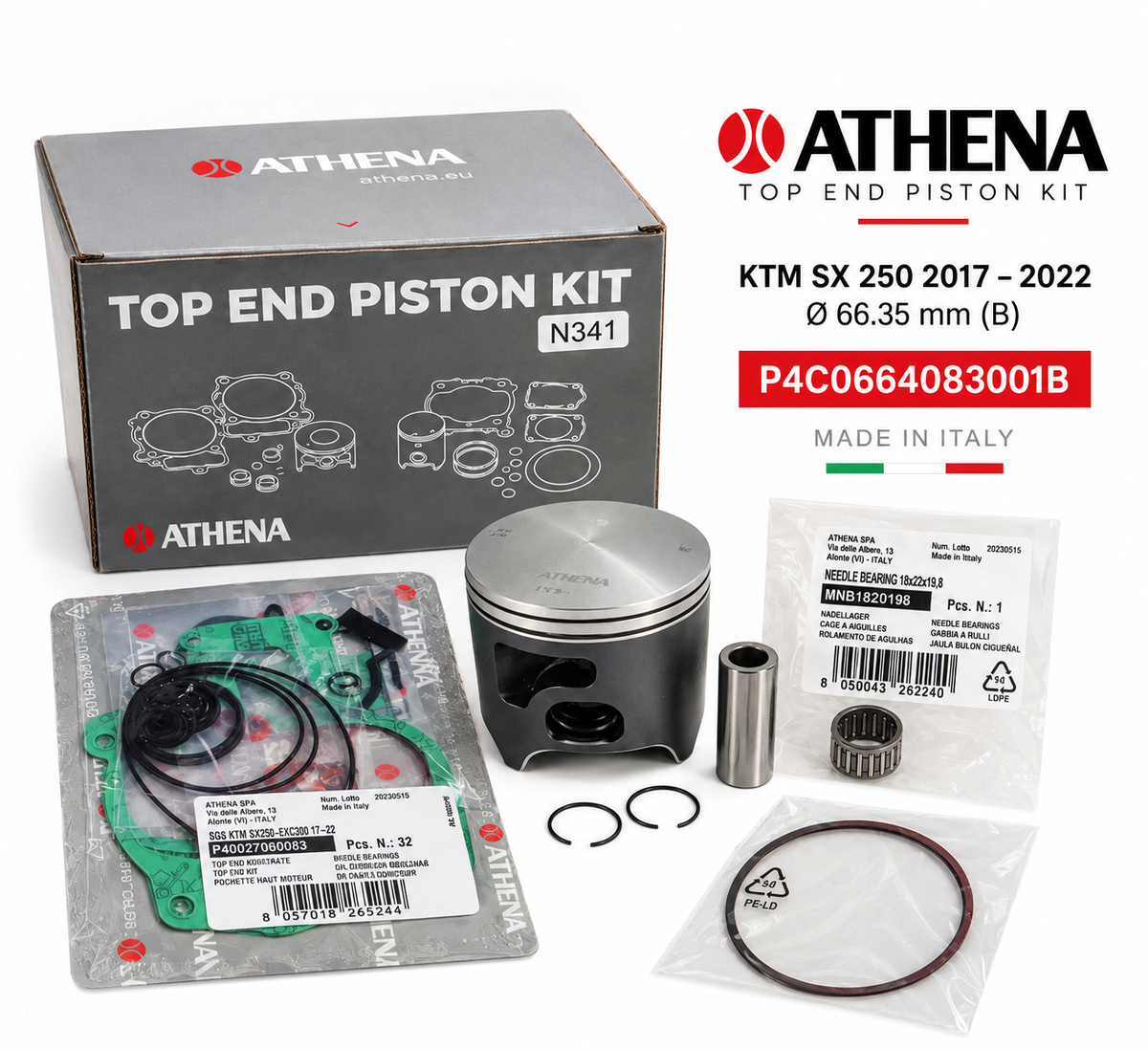 Athena KTM GasGas Husqvarna 250 2T Piston Kit 66.35mm Set B