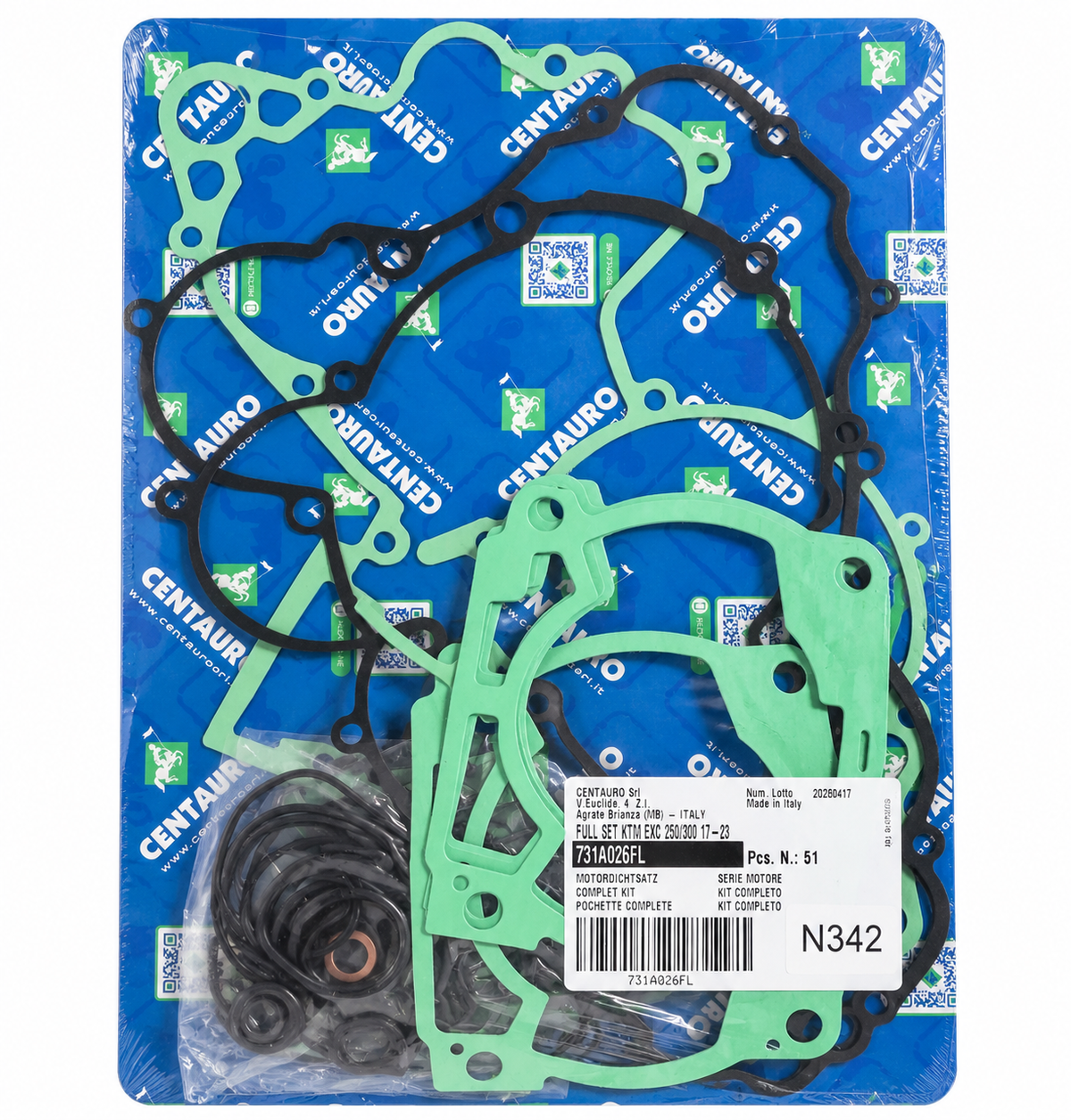 Centauro KTM EXC 250 300 Complete Engine Gasket Kit 2017-2023 731A026FL